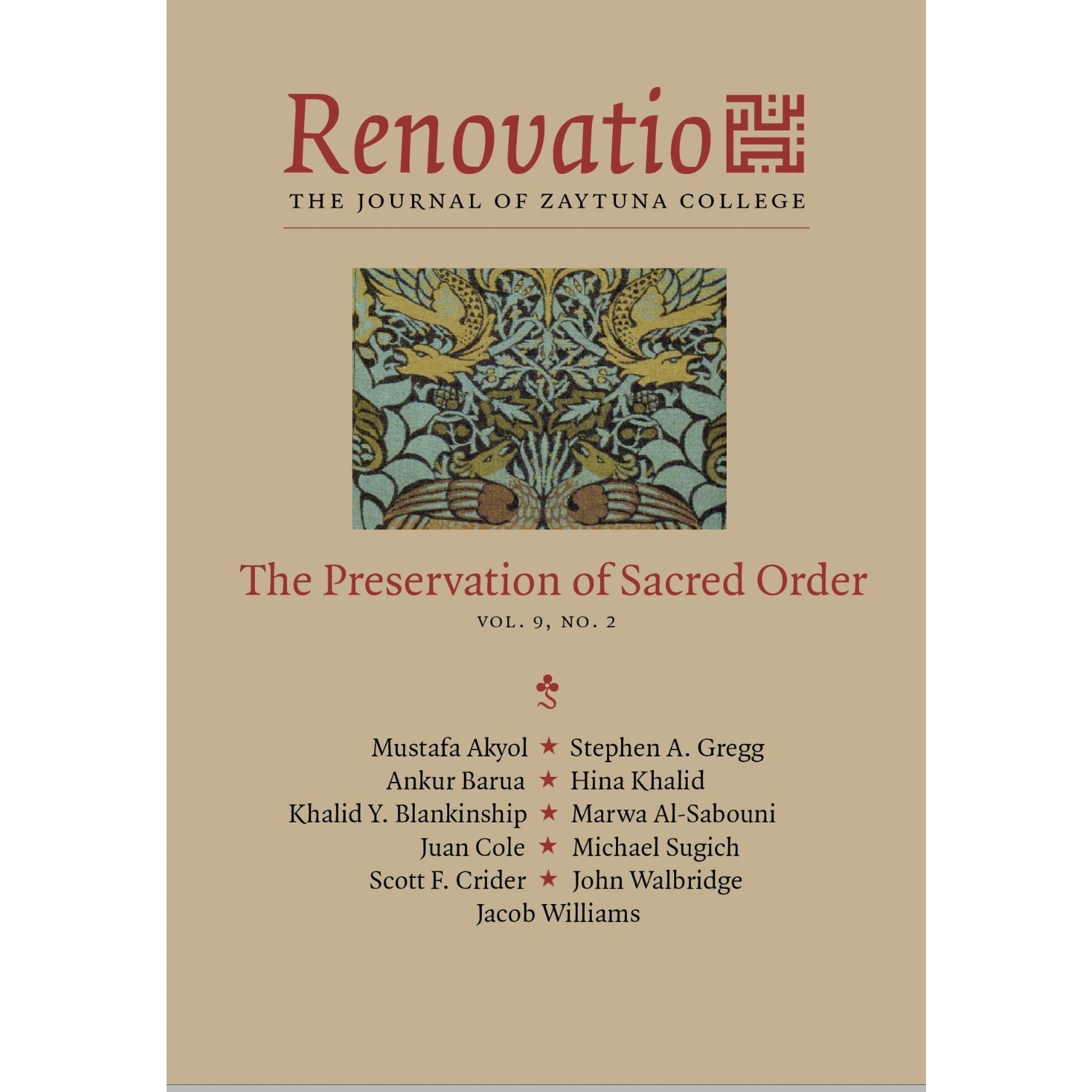 Renovatio: The Preservation of Sacred Order – Zaytuna College Bookstore